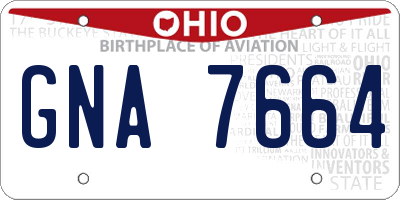 OH license plate GNA7664