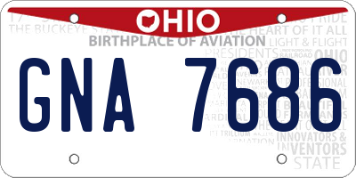 OH license plate GNA7686