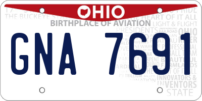 OH license plate GNA7691