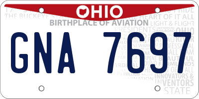 OH license plate GNA7697
