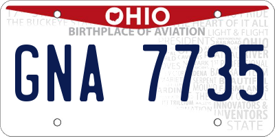 OH license plate GNA7735