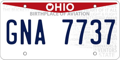 OH license plate GNA7737