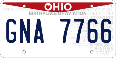 OH license plate GNA7766