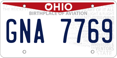 OH license plate GNA7769
