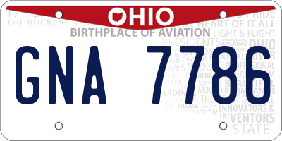 OH license plate GNA7786