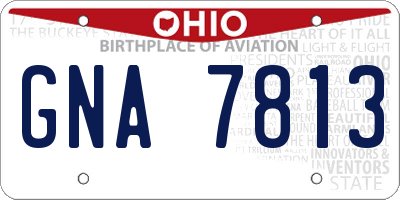 OH license plate GNA7813