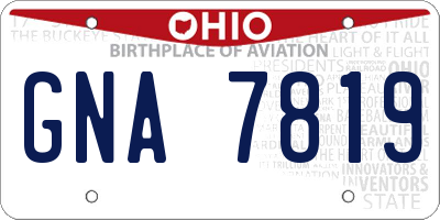 OH license plate GNA7819