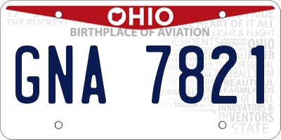 OH license plate GNA7821