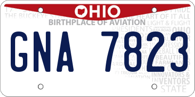OH license plate GNA7823