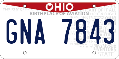 OH license plate GNA7843