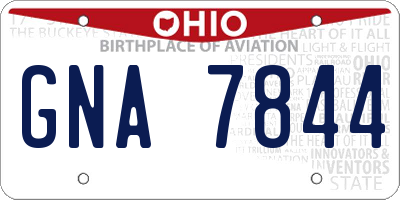 OH license plate GNA7844