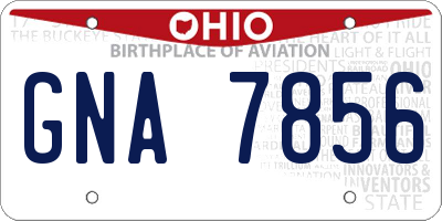 OH license plate GNA7856