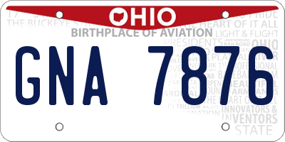 OH license plate GNA7876