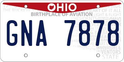 OH license plate GNA7878