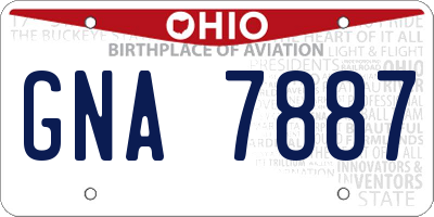 OH license plate GNA7887