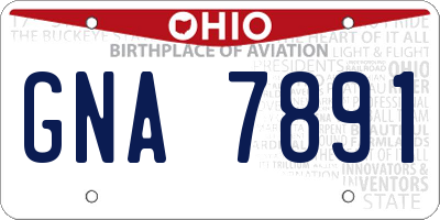 OH license plate GNA7891