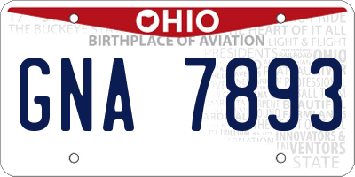 OH license plate GNA7893