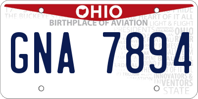 OH license plate GNA7894