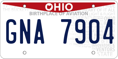 OH license plate GNA7904