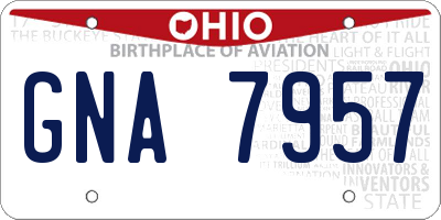 OH license plate GNA7957
