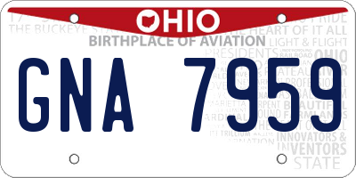 OH license plate GNA7959