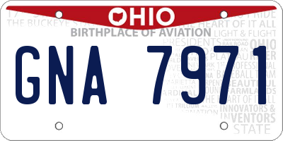 OH license plate GNA7971