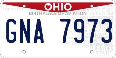 OH license plate GNA7973