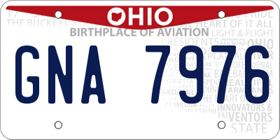 OH license plate GNA7976