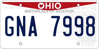 OH license plate GNA7998