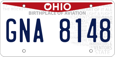 OH license plate GNA8148