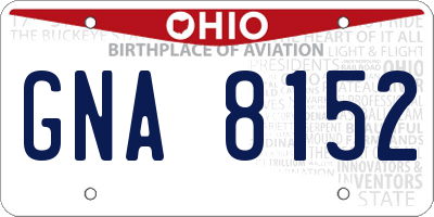 OH license plate GNA8152