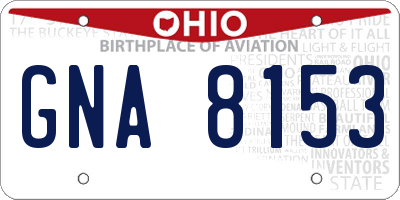 OH license plate GNA8153