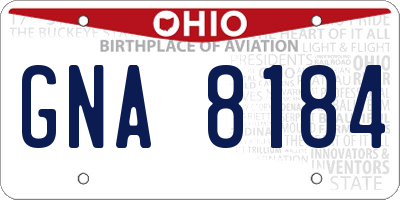 OH license plate GNA8184