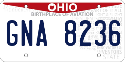 OH license plate GNA8236