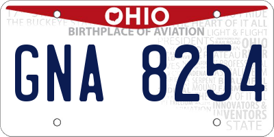 OH license plate GNA8254
