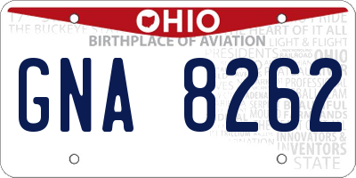 OH license plate GNA8262