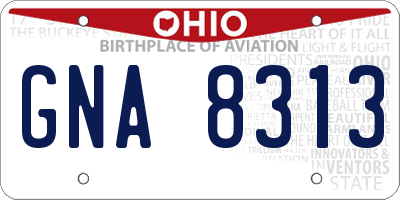 OH license plate GNA8313