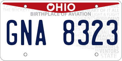 OH license plate GNA8323