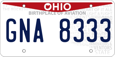 OH license plate GNA8333