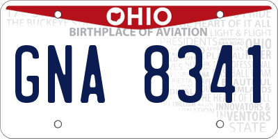 OH license plate GNA8341