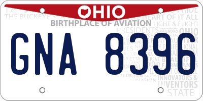 OH license plate GNA8396