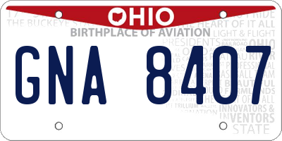 OH license plate GNA8407