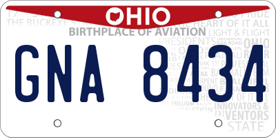 OH license plate GNA8434