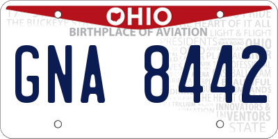 OH license plate GNA8442