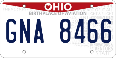OH license plate GNA8466
