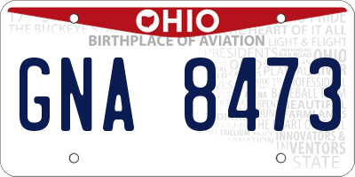OH license plate GNA8473