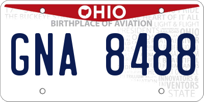 OH license plate GNA8488