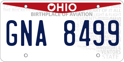 OH license plate GNA8499