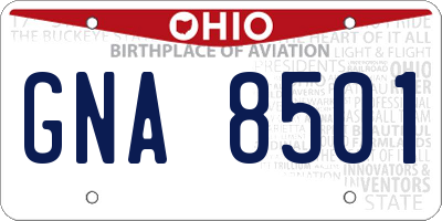 OH license plate GNA8501