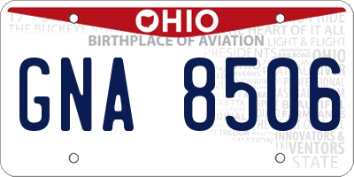 OH license plate GNA8506